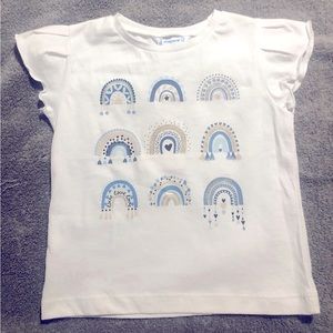 NWT. t-shirt in toddler & little girl Sizes: w,3,4,5,6 & 7. Brand:Mayoral